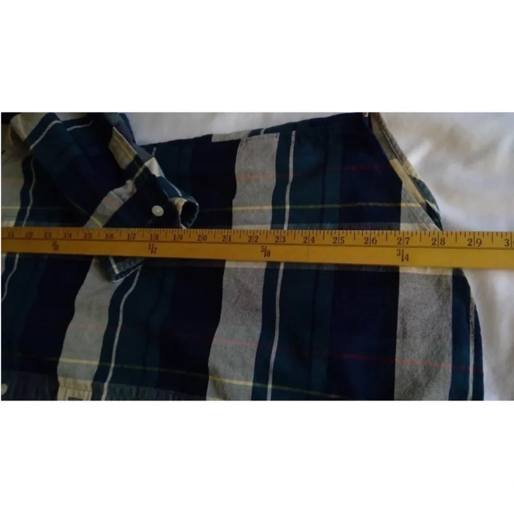 J CREW OXFORD LONG SLEEVE BUTTON DOWN SLIM FIT PLAID SHIRT SIZE XL